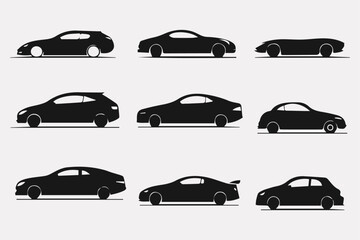 Collection of fantastic car silhouettes