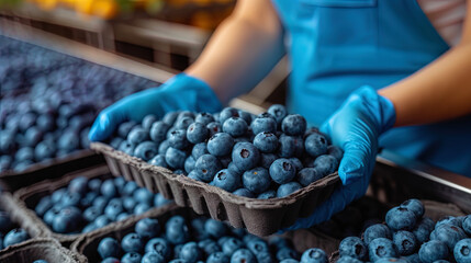 At the food industry enterprise, the technologist controls the selection and production of blueberri