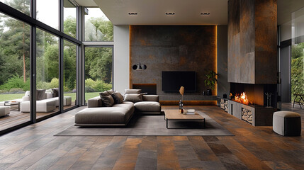 A dark laminate with a metallic brilliance that creates the impression of modernity and resistanc