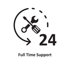Fototapeta na wymiar Full Time Support icon. creative flat full time support icon for web design, apps, on white background..eps