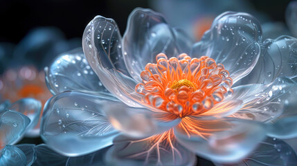 Crystal petal patterns that create the impression of the opening flower add lightness and gra