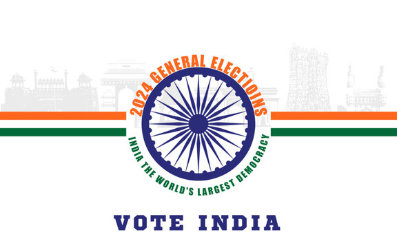 Indian General Election Poster, India Elections, Election banner for 2024, India flag concept election banner	

