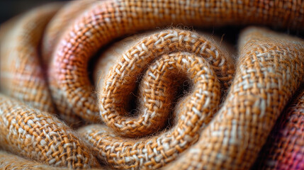 Fototapeta premium Flax wool a mixture of wool and linen, which creates a unique texture with small fibers and natural shi