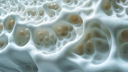 Foam with an abstract pattern unusual forms and patterns created on the surface of the fo - obrazy, fototapety, plakaty