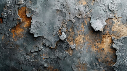 Gray concrete with abstract spots and divorces that create a feeling of movem