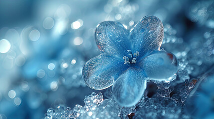 Ice with small transitions of shades smooth flower transitions that create a feeling of cold and transparent i