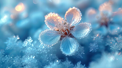 Ice with small transitions of shades smooth flower transitions that create a feeling of cold and transparent