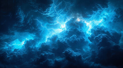 Fototapeta na wymiar Lightning in the clouds bright sparks of light playing inside dense clouds create the effect of myst