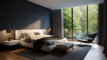 Modern bed room interior 