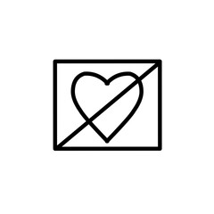 ikon garis jantung / Love Paket piktogram sederhana. Ilustrasi vektor stroke pada latar belakang putih. Modern ikon gaya garis besar koleksi.