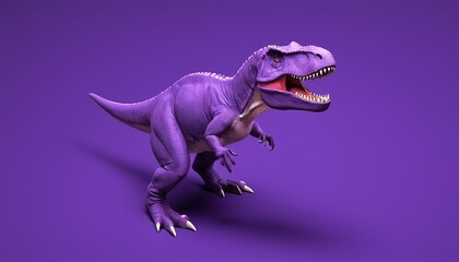 Unique Isometric Vector Design of a Purple Tyrannosaurus
