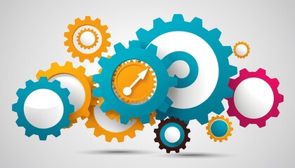 Software Programming Symbols and Gears: A Vector Illustration