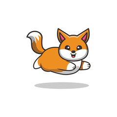 Illustration Cute Fox Mascot Logo
