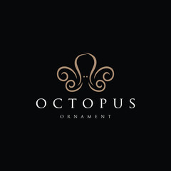 Abstract octopus logo with a luxurious and modern design for brand identity