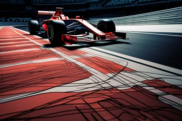Poster beautiful racing car around the corner © Salawati