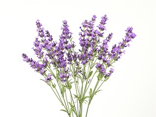 Obraz premium Lavender flowers isolated on white background : Generative AI