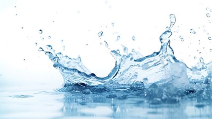 Blue water splash isolated on white background. : Generative AI