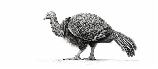Turkey cock icon. Hand drawn illustration of turkey cock icon - obrazy, fototapety, plakaty