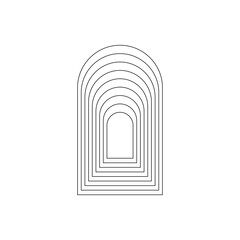 oval forming many parallel metal lines, linear typography design element.