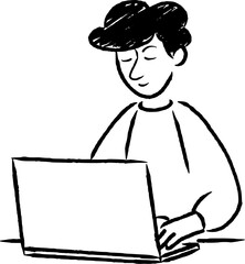 Man And Laptop Illustrations