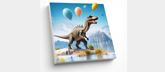 Book of dinosaur in the forest illustration