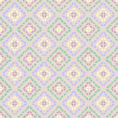  hand drawn squares of triangles. pastel repetitive background. folk decorative art. vector seamless pattern. geometric fabric swatch. textile design