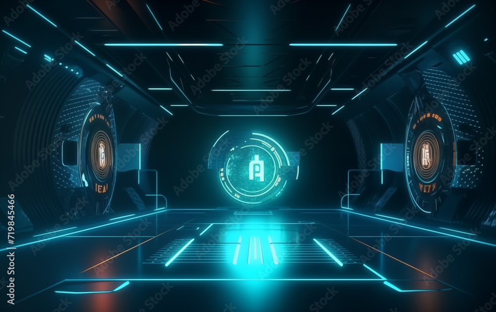 Poster dashboard technology background,created with generative ai tecnology.