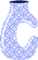 Ceramic Vase Letter Alphabet C