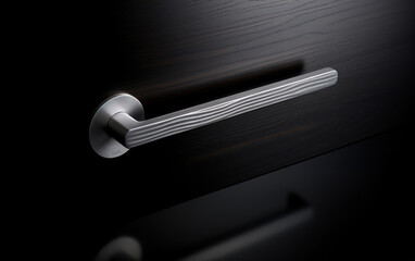 Metal door handle,created with Generative AI tecnology.
