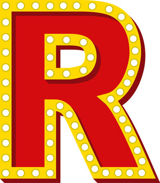 Retro Cinema Light Letter Alphabet R