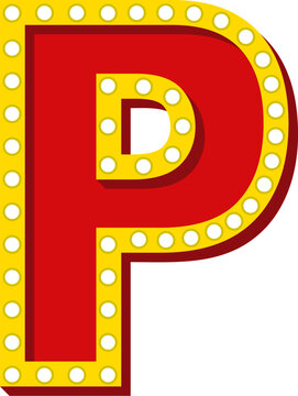 Retro Cinema Light Letter Alphabet P