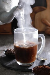 hot coffee on the table