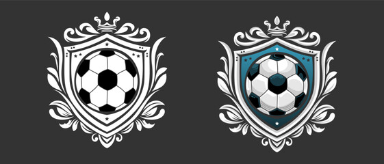 Football landscape logo icon vector template, soccer logo.