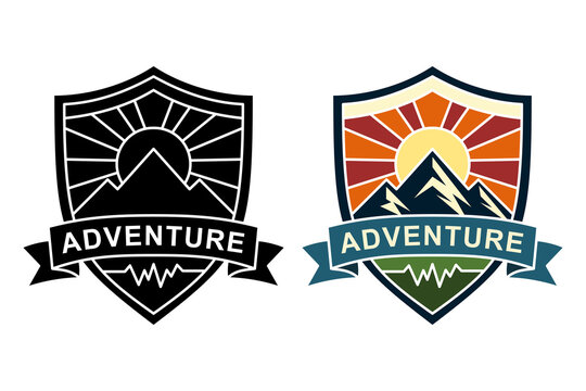 Mountain landscape adventure logo icon vector template