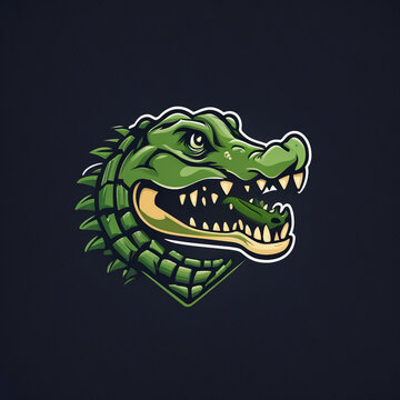 illustration of a crocodile logo design