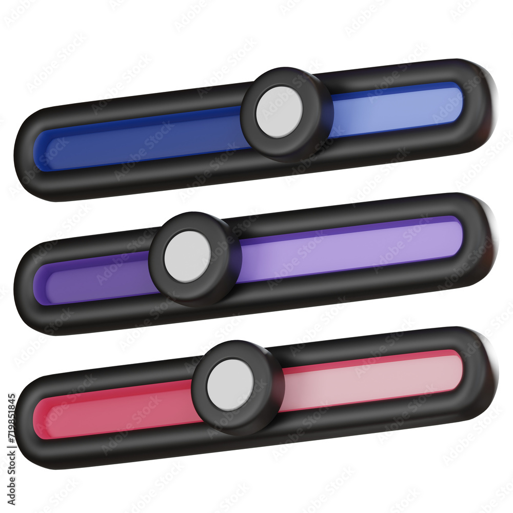 Poster digital innovation spectrum, 3d icon of color slides tool in graphic design. 3d render