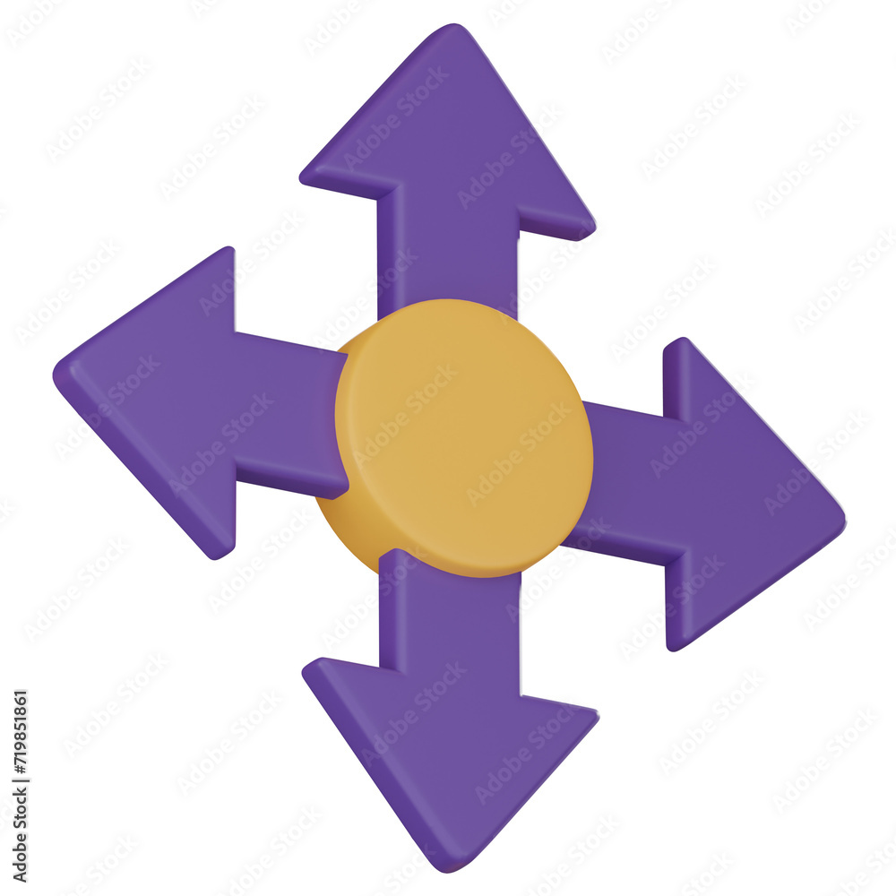Poster 3d icon of move tool for graphic design. 3d render