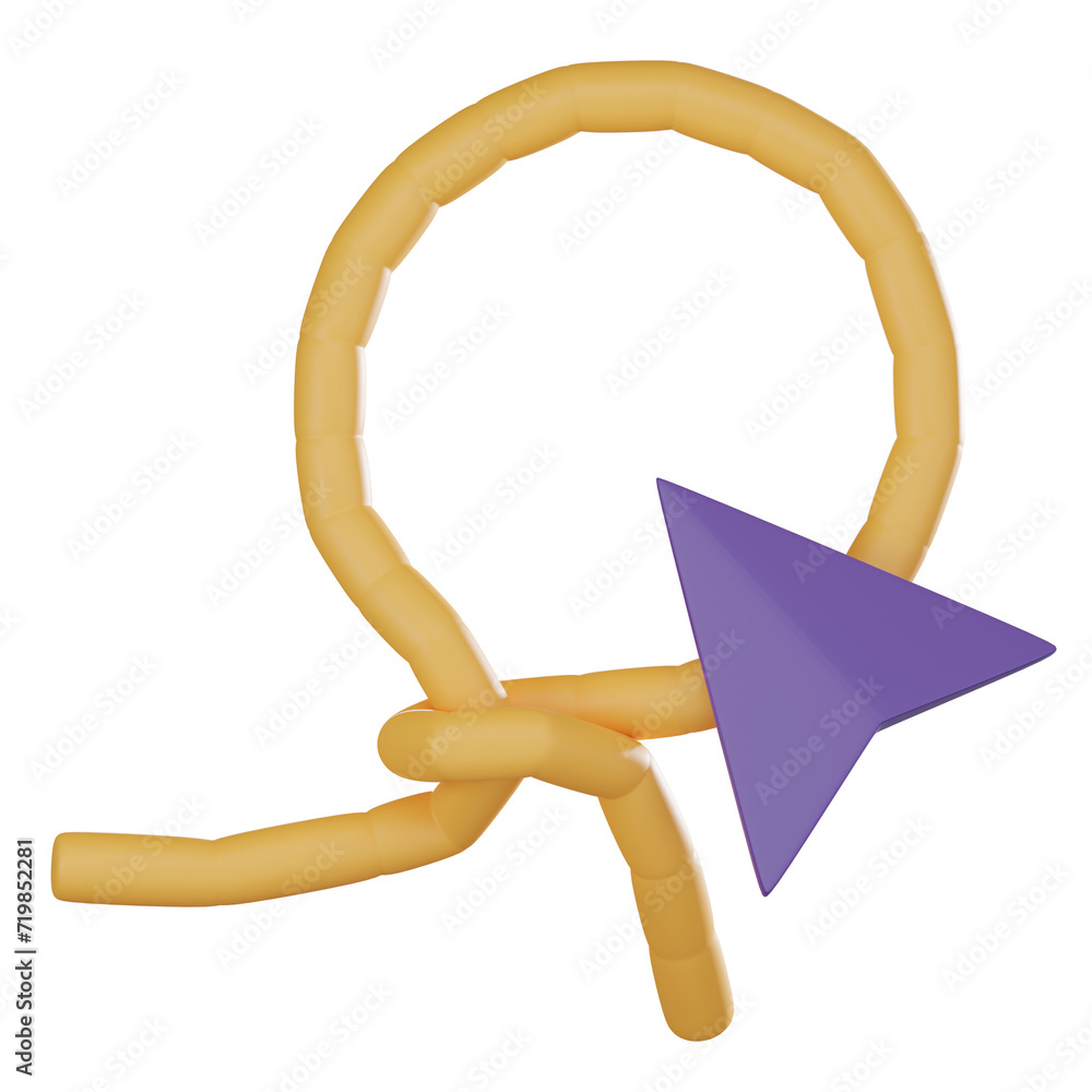 Poster 3d icon of lasso tool for modern design concepts. 3d render
