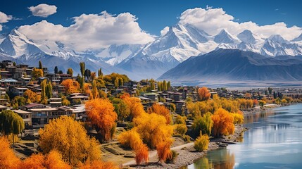landscape photography of autumn season of northern areas of gilgit baltistan