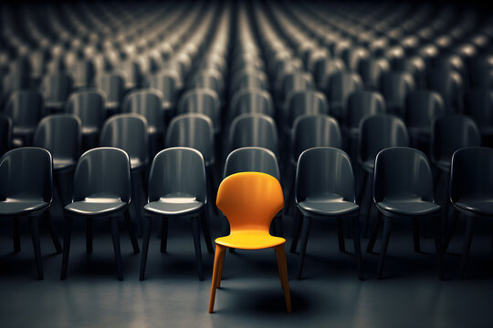 chair standing out of crowd best job candidate concept

