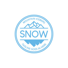 Minimalist line art Logo Snow Mountain Glacier iceberg Simple Art style
