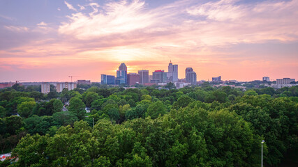 Downtown Raleigh, North Carolina at sunrise.