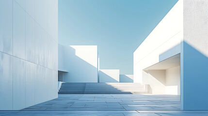 Fototapeta premium Minimalistic modern architecture, geometry, building