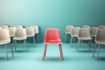 chair standing out of crowd best job candidate concept
