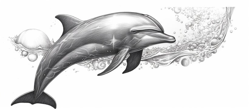 Dolphin hand drawn sketch illustration