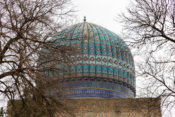 Samarkand, Uzbekistan - December 27th, 2023: Bibi-Khanym Mosque