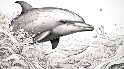 dolphin isolated on white background. Watercolor. Illustration.