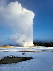 old faithful during winter