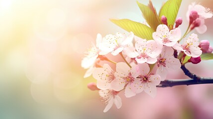 Spring tree with pink flowers