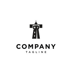 Letter T Lighthouse logo icon vector template